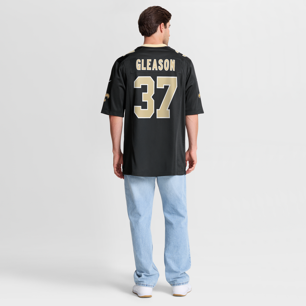 Steve Gleason New Orleans Saints Game Retired Player Jersey - Black