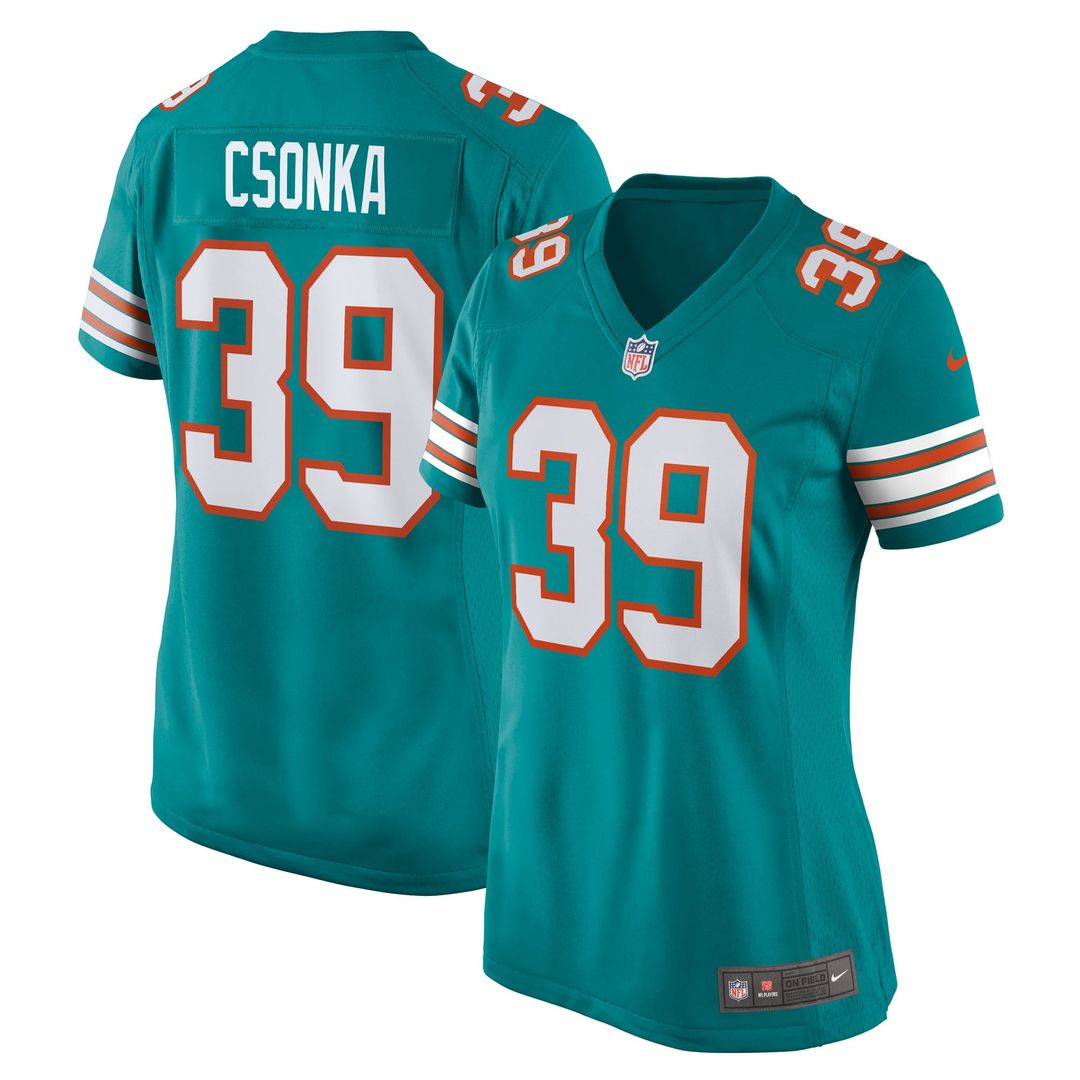 Larry Csonka Miami Dolphins Women's Retired Player Jersey - Aqua