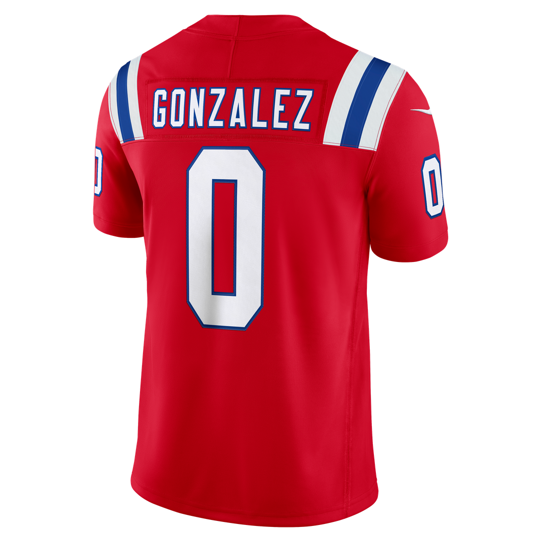 Christian Gonzalez New England Patriots Alternate Vapor F.U.S.E. Stitched Limited Jersey - Red