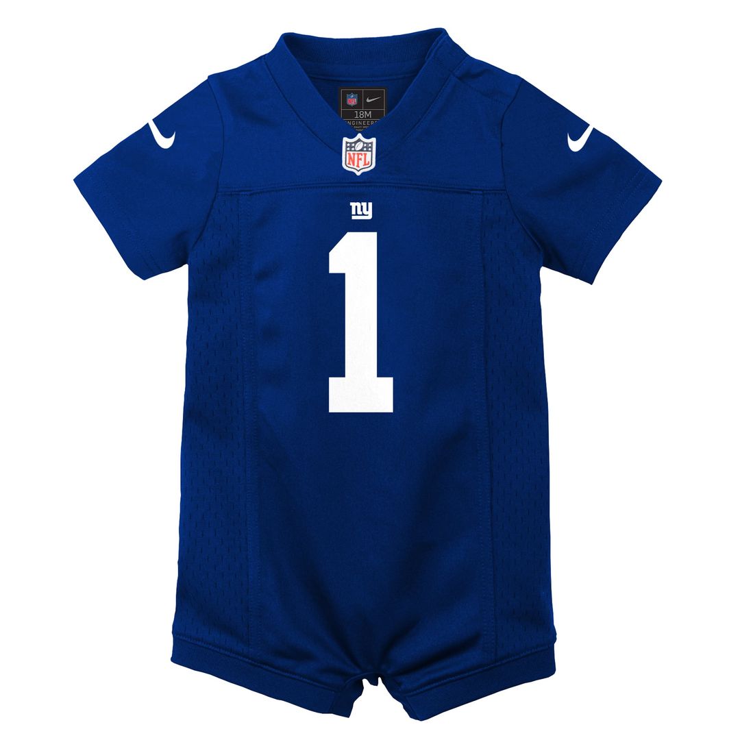 Malik Nabers New York Giants Newborn Romper Game Jersey - Royal