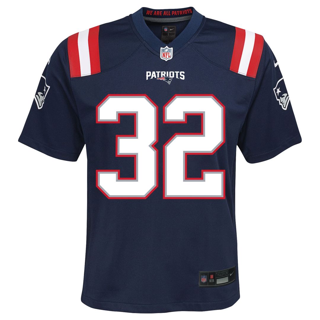 TreVeyon Henderson New England Patriots Youth Team Game Jersey - Navy
