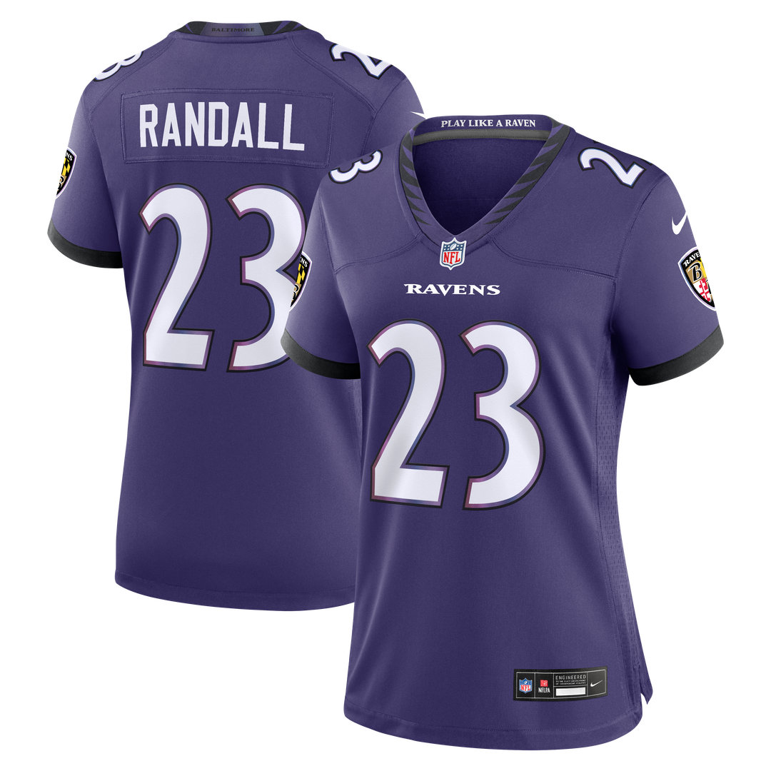 Adam Randall Baltimore Ravens Women's Team Game Jersey - Purple