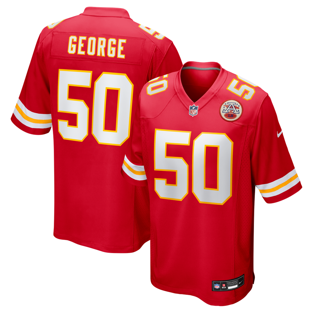 Brandon George Kansas City Chiefs Team Game Jersey - Red