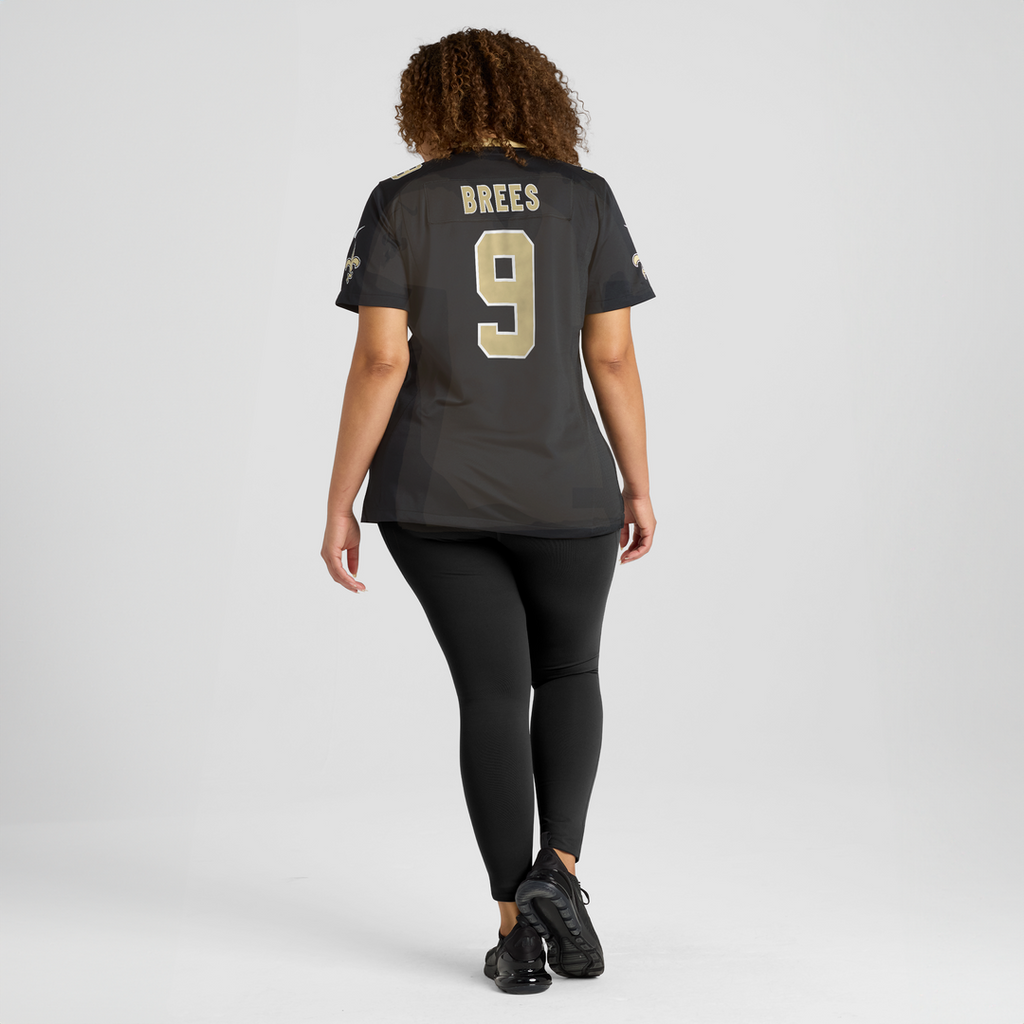 Drew Brees New Orleans Saints Women's Team Game Jersey - Black