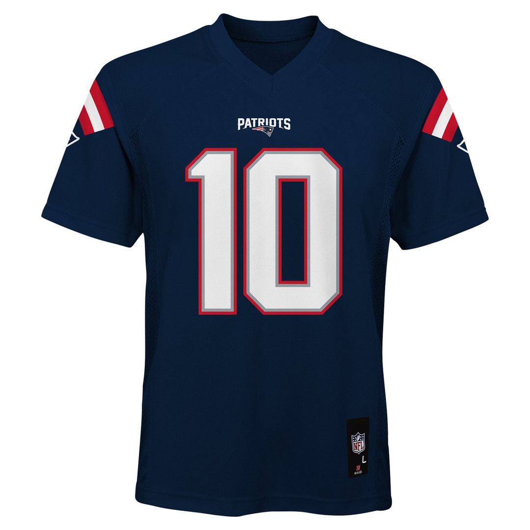 Drake Maye New England Patriots Youth Replica Jersey - Navy