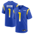 Number 1 Groom Los Angeles Rams Game Jersey - Royal