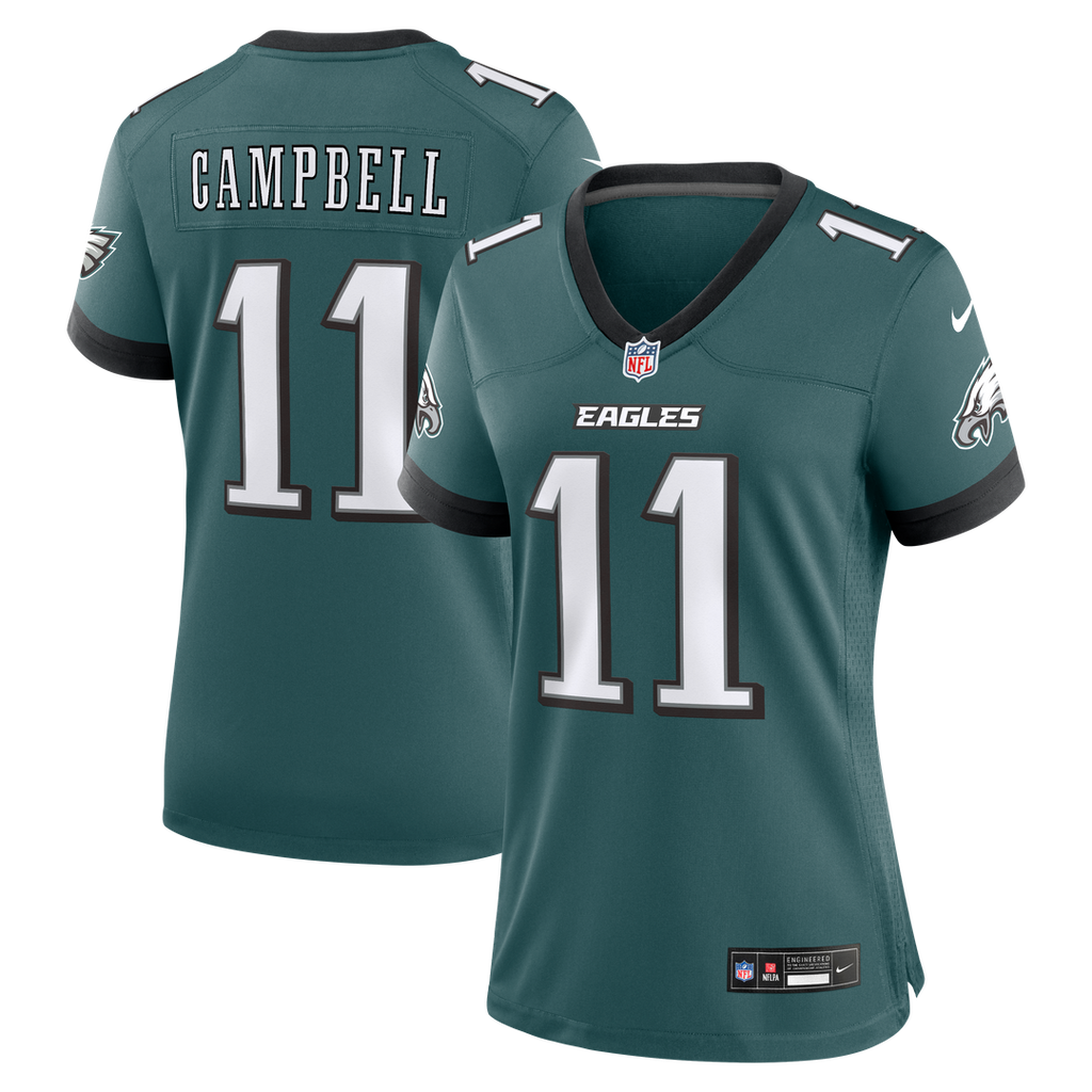 Jihaad Campbell Philadelphia Eagles Women's Team Game Jersey - Midnight Green