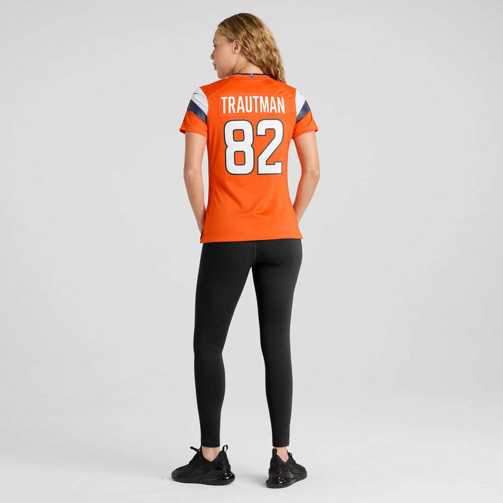 Adam Trautman Denver Broncos Women's Team Game Jersey - Orange