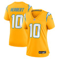 Justin Herbert Los Angeles Chargers Women's Alternate Charger Power Game Jersey - Gold