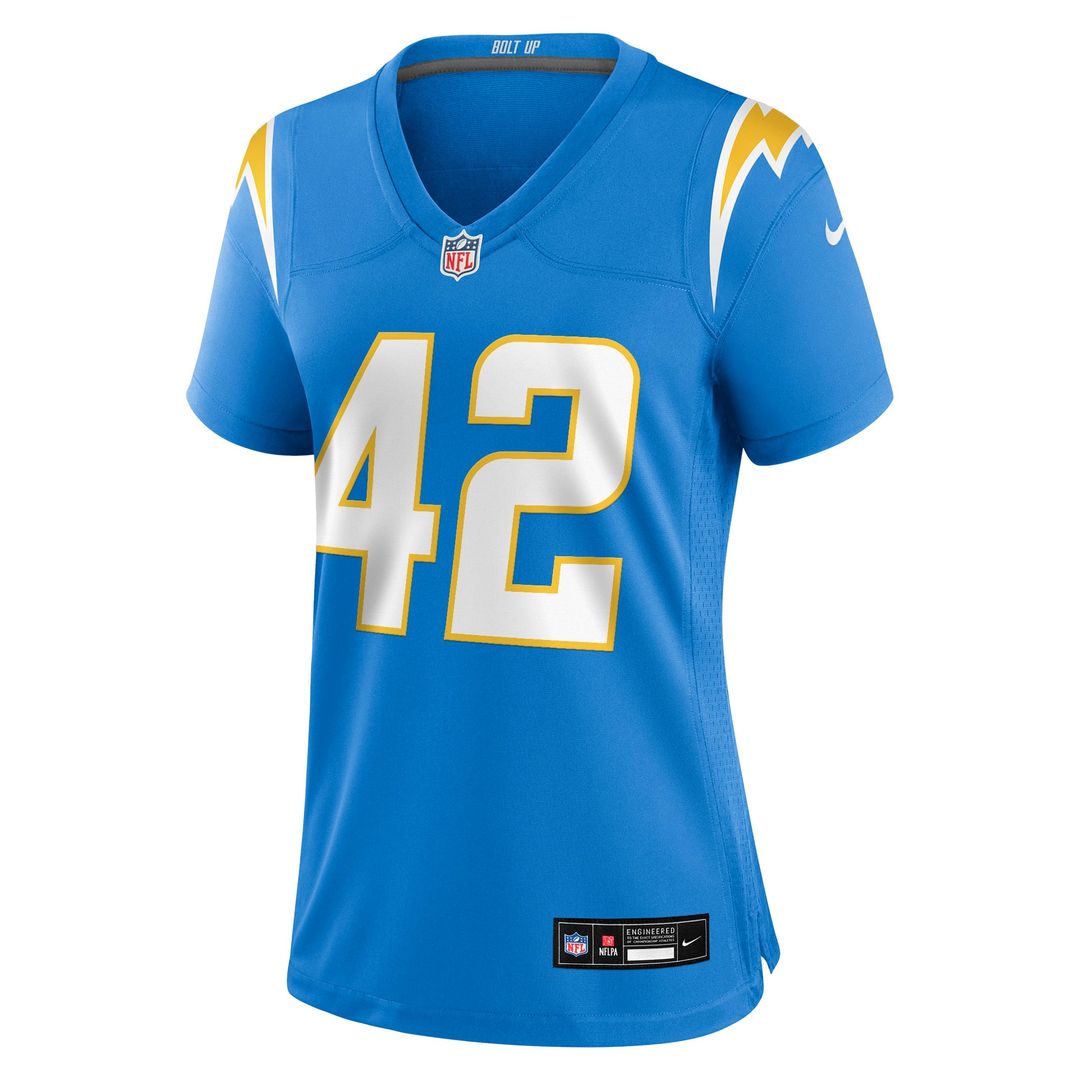 Tucker Fisk Los Angeles Chargers Women's Team Game Jersey - Powder Blue