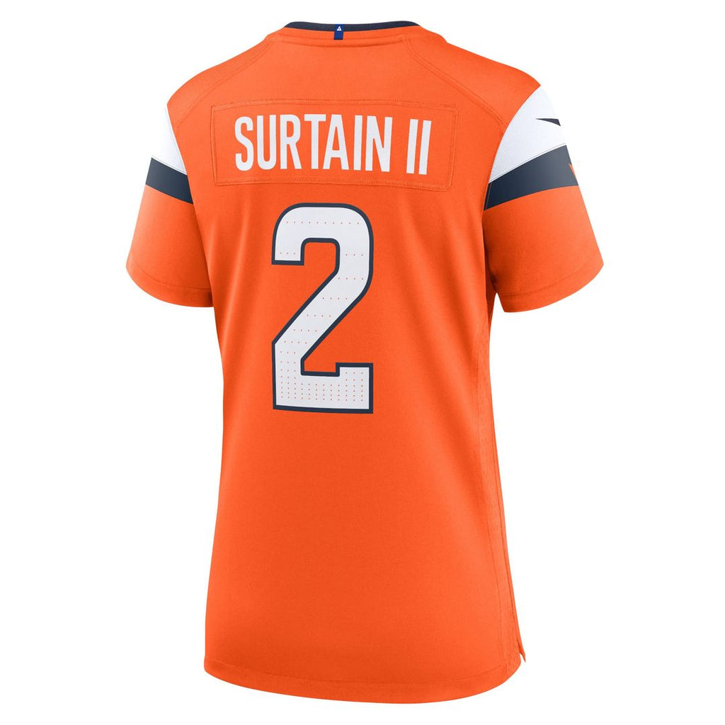 Patrick Surtain II Denver Broncos Women's Team Game Jersey - Orange