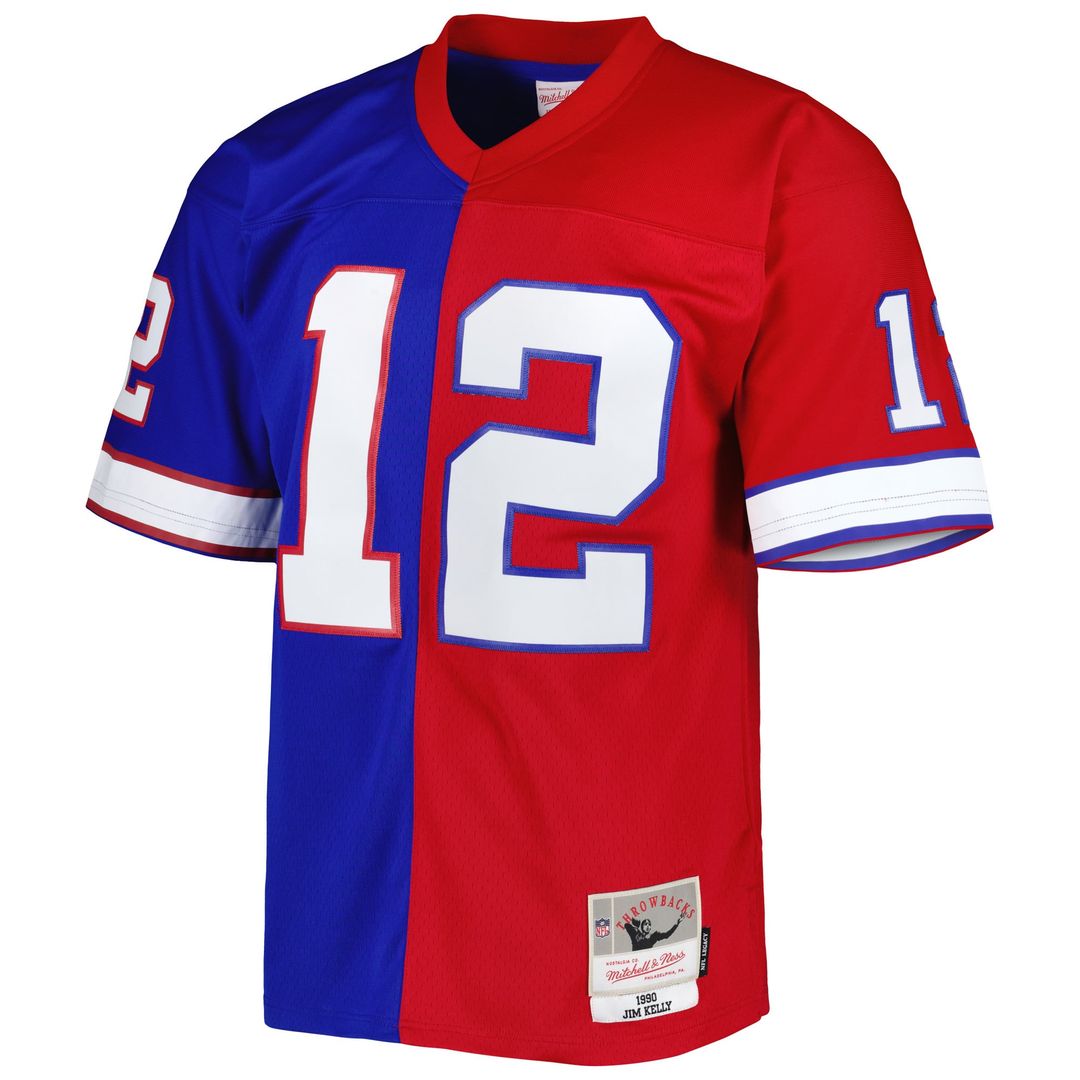 Jim Kelly Buffalo Bills 1990 Split Legacy Replica Jersey - Royal/Red