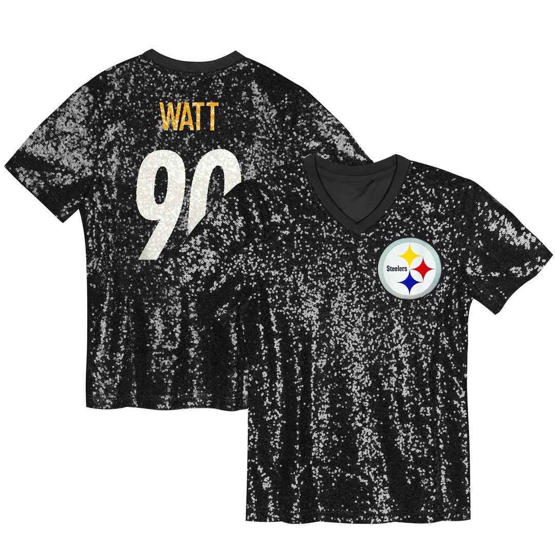 T.J. Watt Pittsburgh Steelers Women's Player Name & Number V - Neck Fashion Jersey - Black