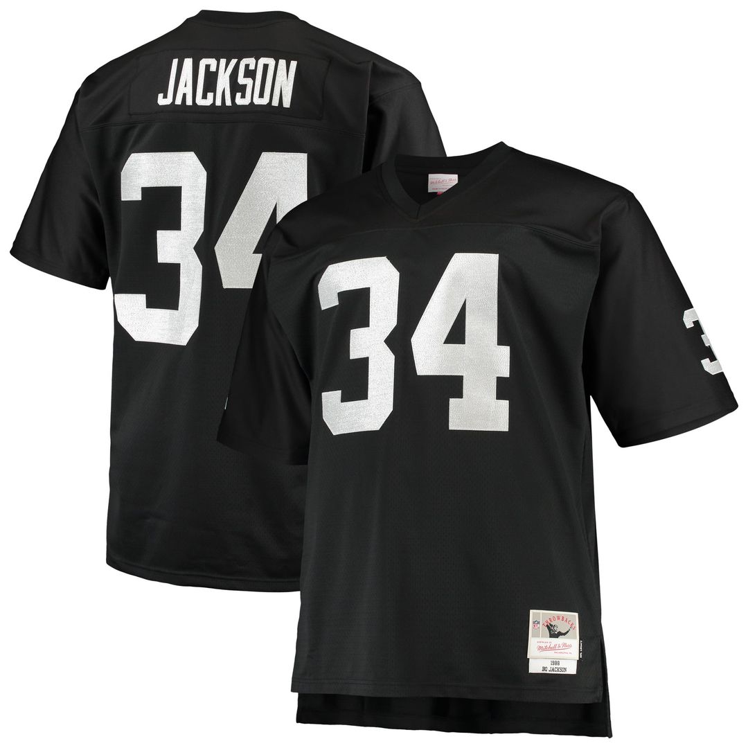 Bo Jackson Las Vegas Raiders Big & Tall 1988 Retired Player Replica Jersey - Black