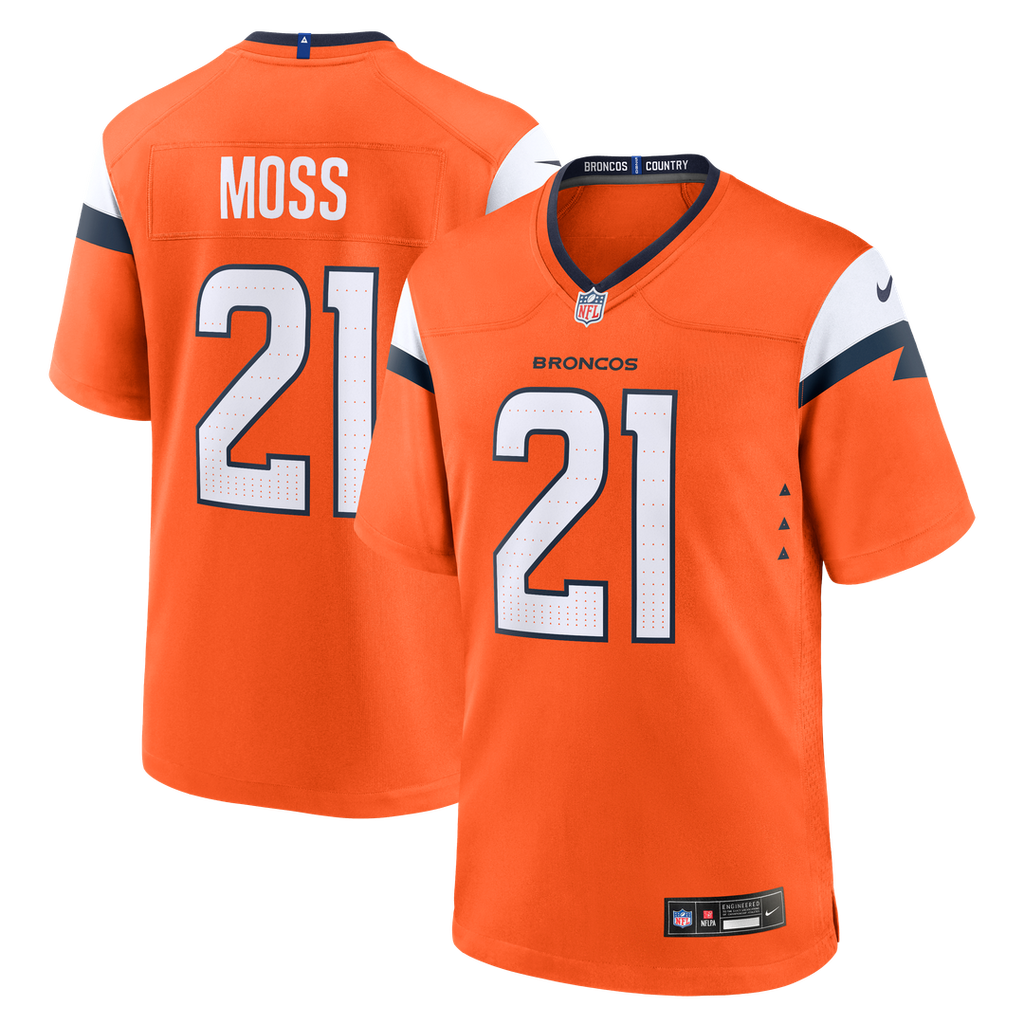 Riley Moss Denver Broncos Team Game Jersey - Orange