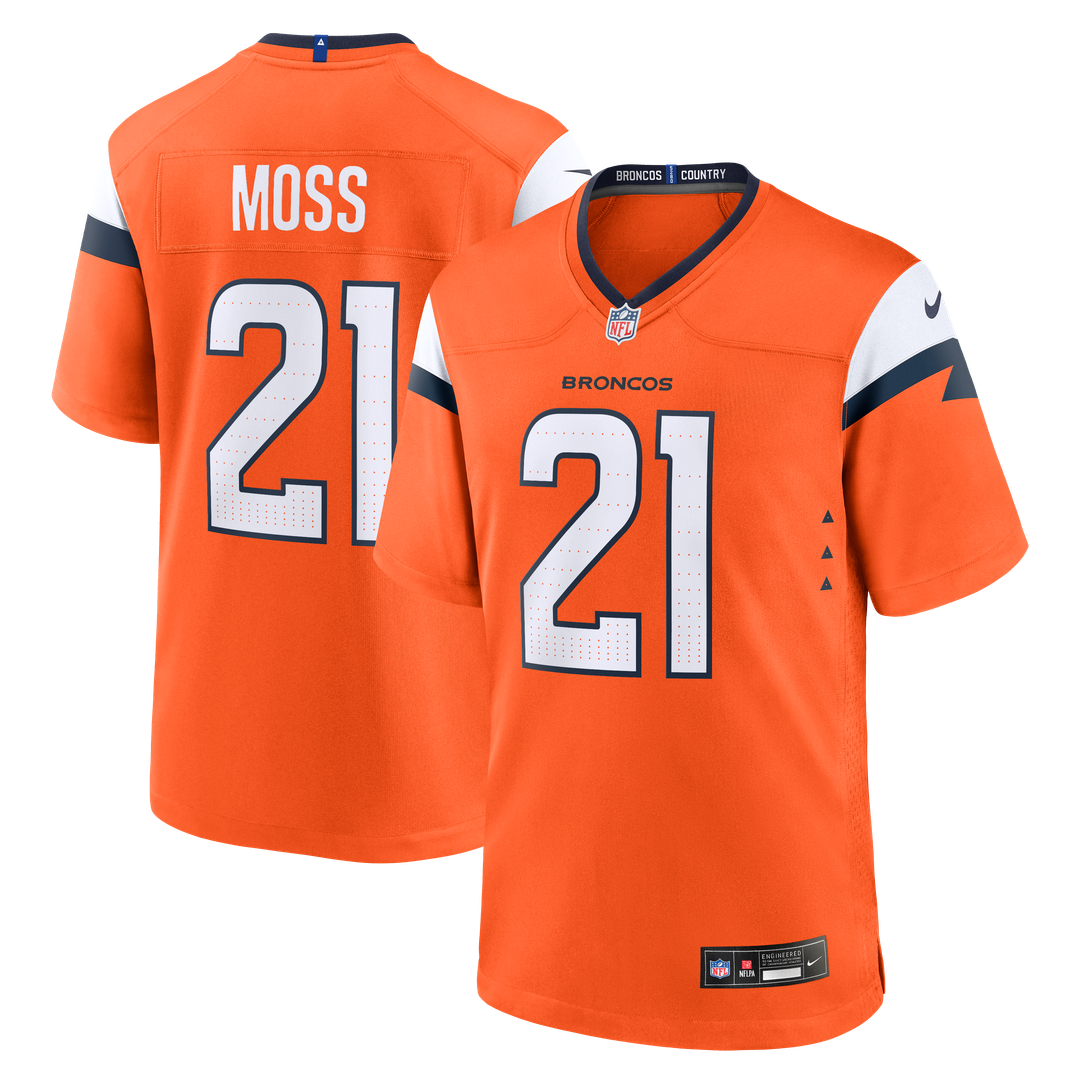 Riley Moss Denver Broncos Team Game Jersey - Orange
