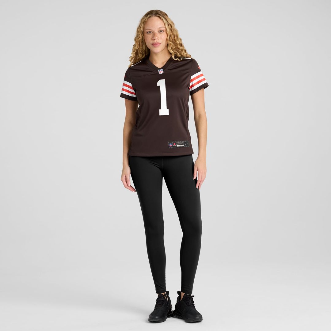 Number 1 Mom Cleveland Browns Women's Game Jersey - Brown