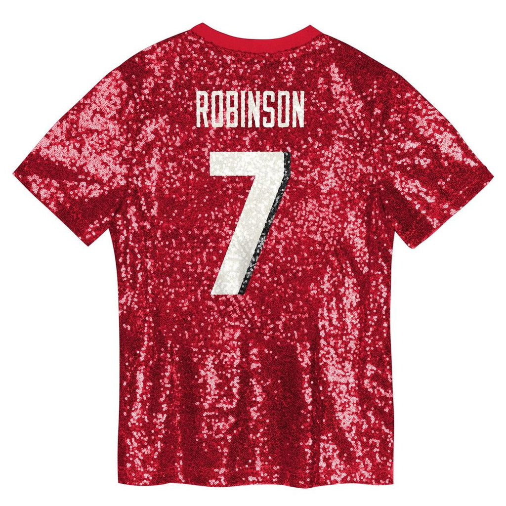 Bijan Robinson Atlanta Falcons Girls Youth Sequin V - Neck Fashion Jersey - Red
